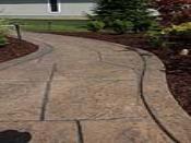 Brown Stamped Concrete Walkway